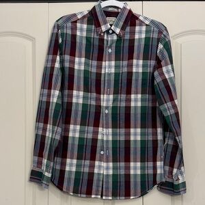 J Crew Men’s Slim Fir Plaid Button-Down Shirt Small Red/Green/Blue/White